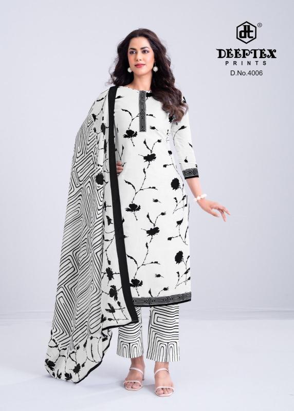 Deeptex aaliza black & white vol-4 ladies dress material wholesale price